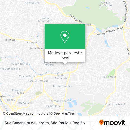 Rua Bananeira de Jardim mapa