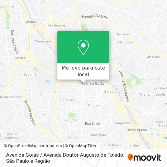 Avenida Goiás / Avenida Doutor Augusto de Toledo mapa