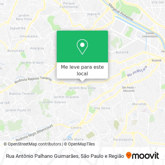 Rua Antônio Palhano Guimarães mapa