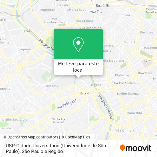 USP-Cidade Universitária (Universidade de São Paulo) mapa