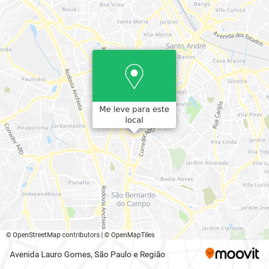 Avenida Lauro Gomes mapa
