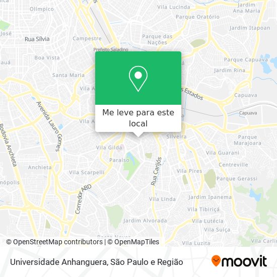 Universidade Anhanguera mapa