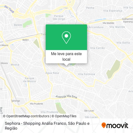 Sephora - Shopping Anália Franco mapa