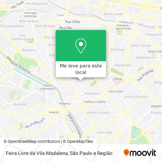 Feira Livre da Vila Madalena mapa