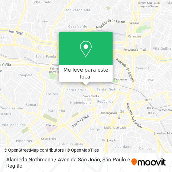 Alameda Nothmann / Avenida São João mapa