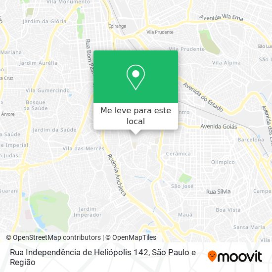 Rua Independência de Heliópolis 142 mapa