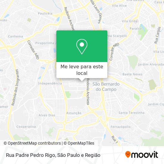 Rua Padre Pedro Rigo mapa