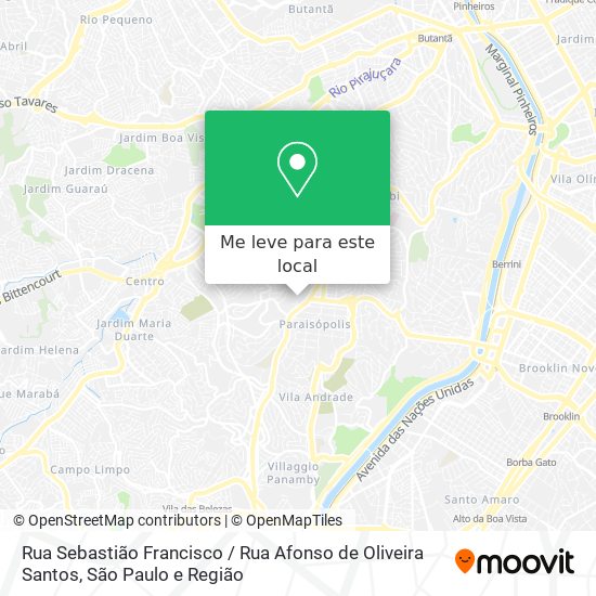 Rua Sebastião Francisco / Rua Afonso de Oliveira Santos mapa
