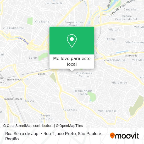 Rua Serra de Japi / Rua Tijuco Preto mapa
