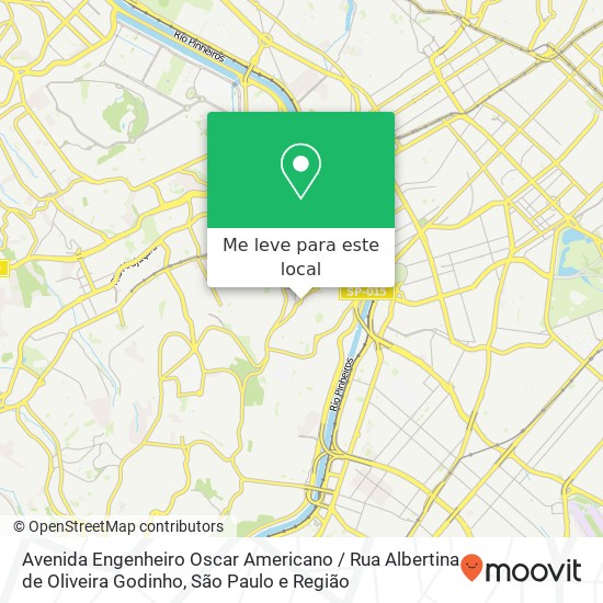Avenida Engenheiro Oscar Americano / Rua Albertina de Oliveira Godinho mapa