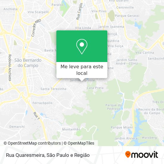 Rua Quaresmeira mapa