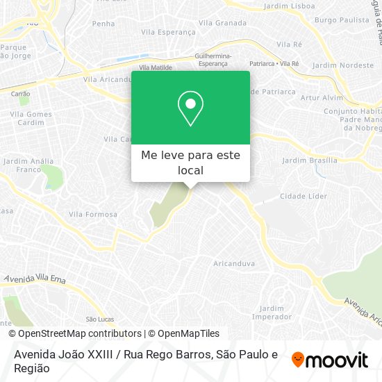 Avenida João XXIII / Rua Rego Barros mapa