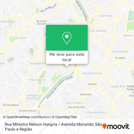 Rua Ministro Nélson Hungria / Avenida Morumbi mapa
