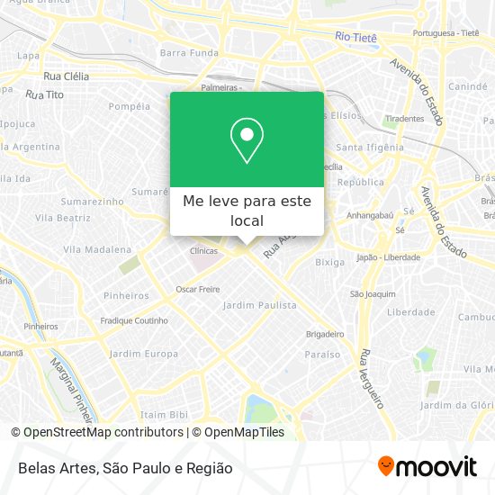 Belas Artes mapa