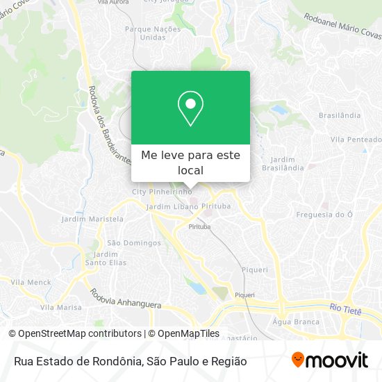 Rua Estado de Rondônia mapa