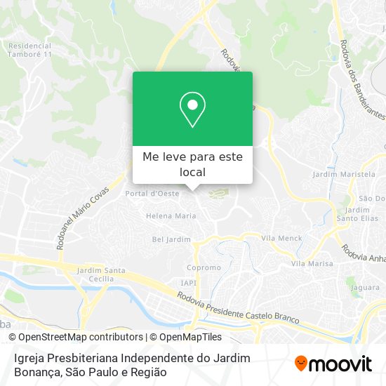 Igreja Presbiteriana Independente do Jardim Bonança mapa