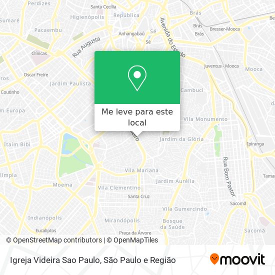 Igreja Videira Sao Paulo mapa