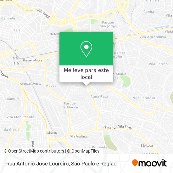 Rua Antônio Jose Loureiro mapa
