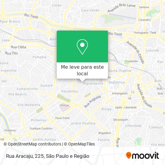 Rua Aracaju, 225 mapa