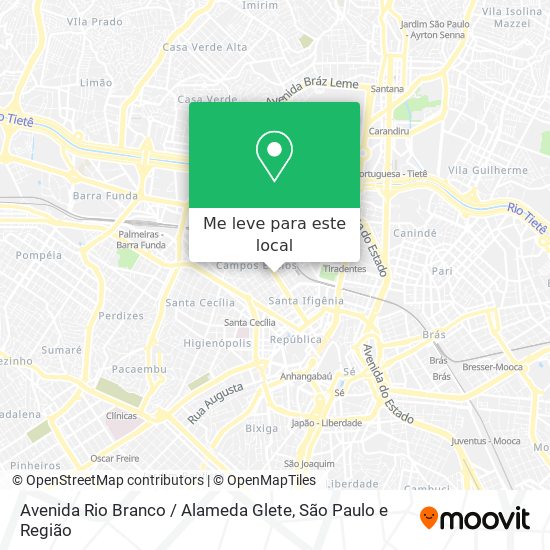 Avenida Rio Branco / Alameda Glete mapa
