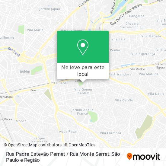 Rua Padre Estevão Pernet / Rua Monte Serrat mapa