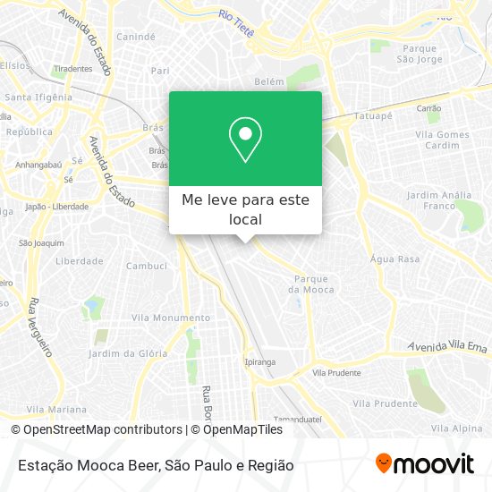 Estação Mooca Beer mapa