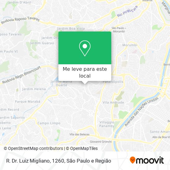 R. Dr. Luiz Migliano, 1260 mapa