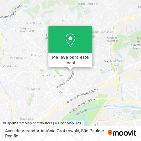 Avenida Vereador Antônio Grotkowski mapa