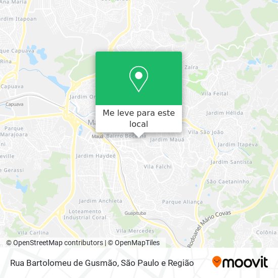 Rua Bartolomeu de Gusmão mapa