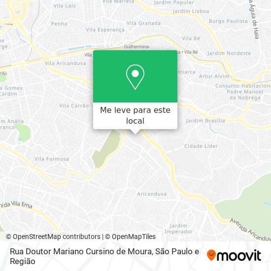 Rua Doutor Mariano Cursino de Moura mapa