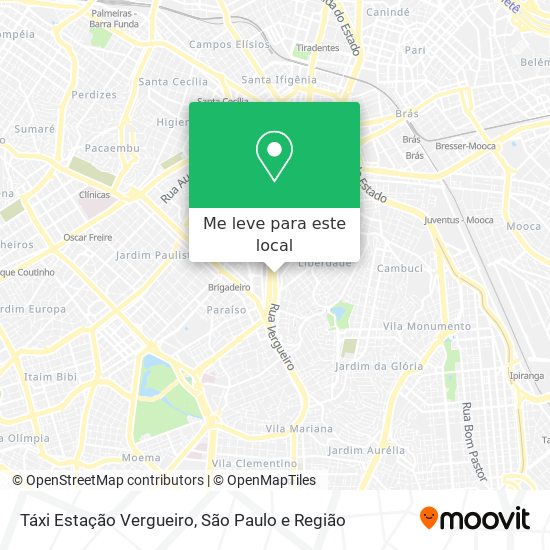 Táxi Estação Vergueiro mapa