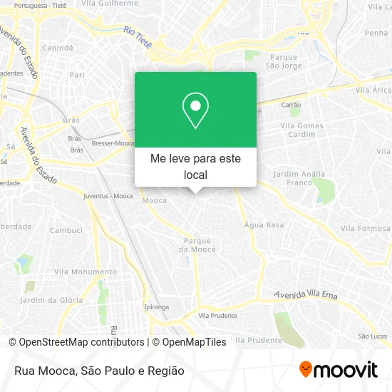 Rua Mooca mapa