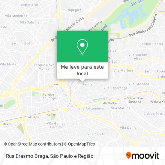 Rua Erasmo Braga mapa