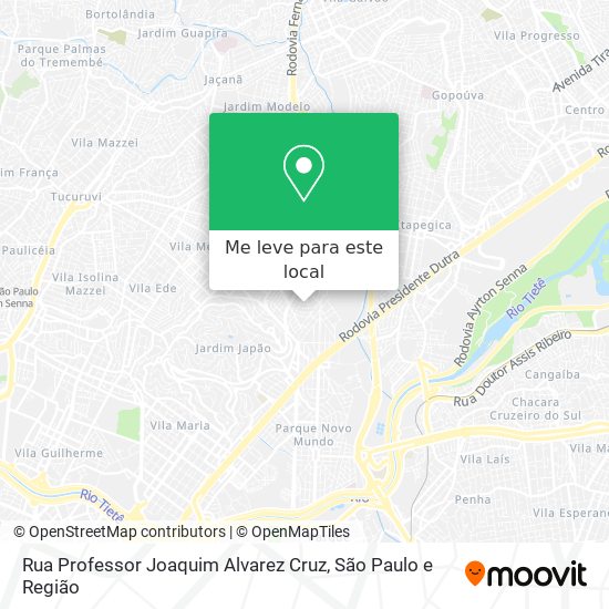 Rua Professor Joaquim Alvarez Cruz mapa