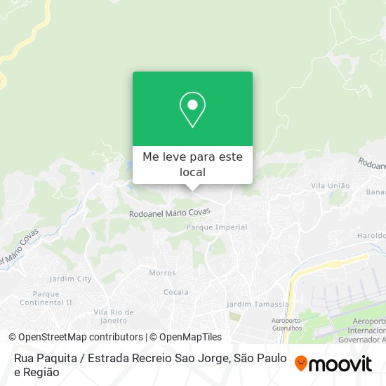 Rua Paquita / Estrada Recreio Sao Jorge mapa