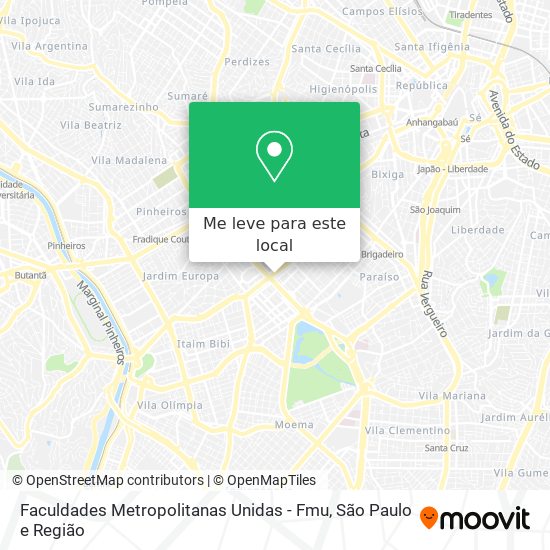 Faculdades Metropolitanas Unidas - Fmu mapa