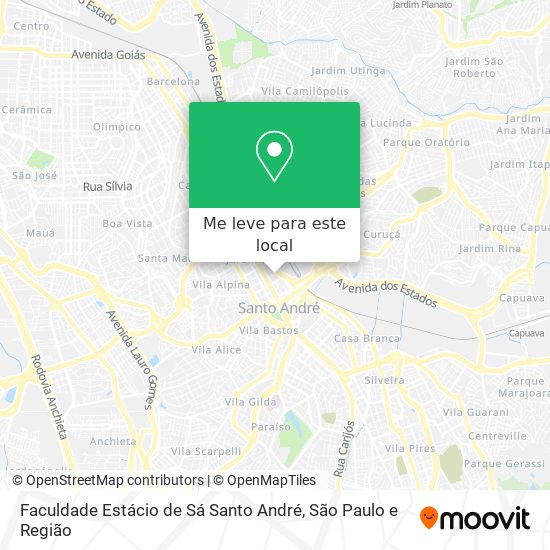 Faculdade Estácio de Sá Santo André mapa