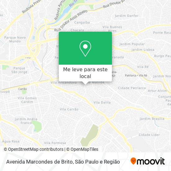 Avenida Marcondes de Brito mapa
