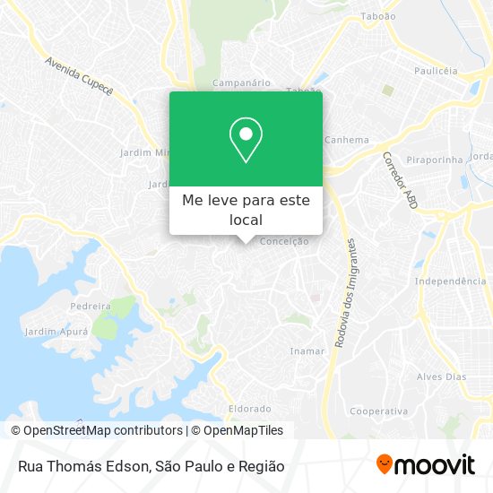 Rua Thomás Edson mapa