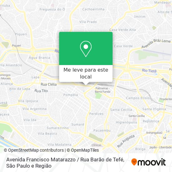 Avenida Francisco Matarazzo / Rua Barão de Tefé mapa