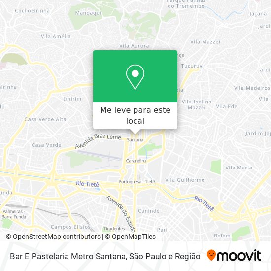 Bar E Pastelaria Metro Santana mapa
