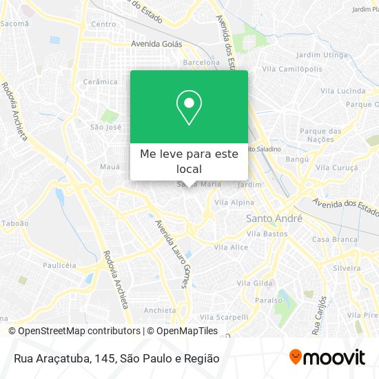 Rua Araçatuba, 145 mapa