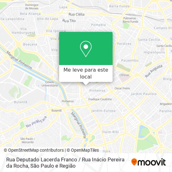 Rua Deputado Lacerda Franco / Rua Inácio Pereira da Rocha mapa