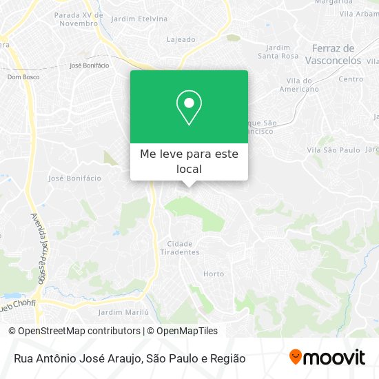 Rua Antônio José Araujo mapa