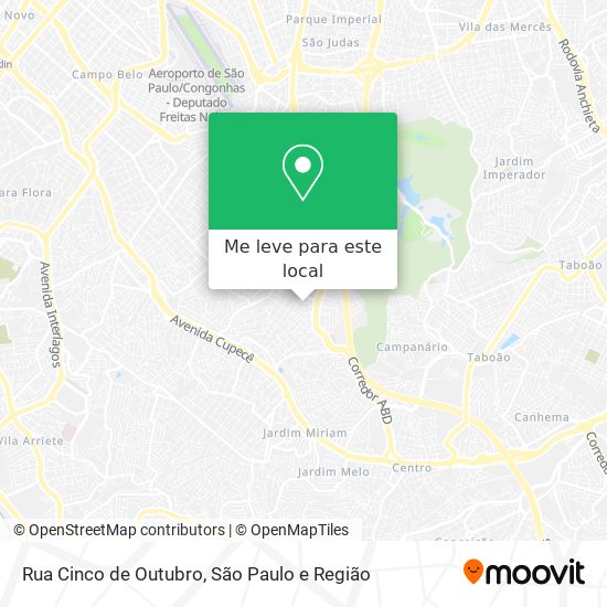 Rua Cinco de Outubro mapa