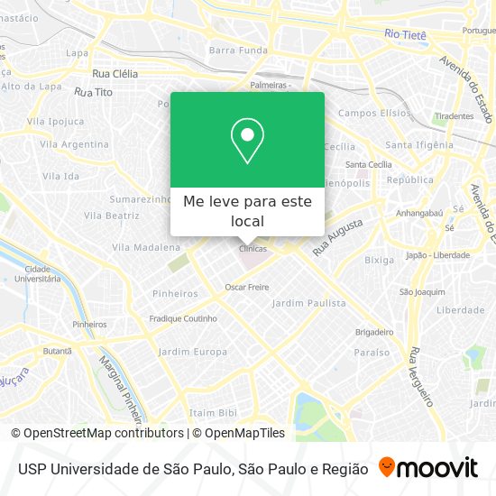 USP Universidade de São Paulo mapa