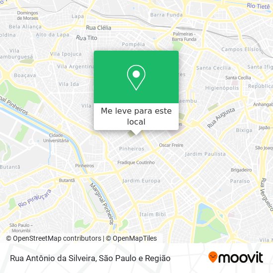 Rua Antônio da Silveira mapa