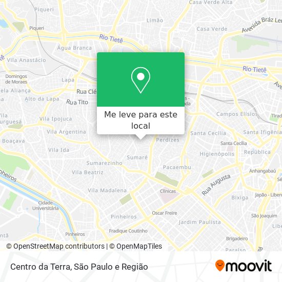 Centro da Terra mapa