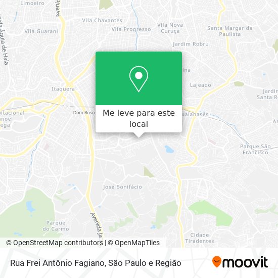 Rua Frei Antônio Fagiano mapa