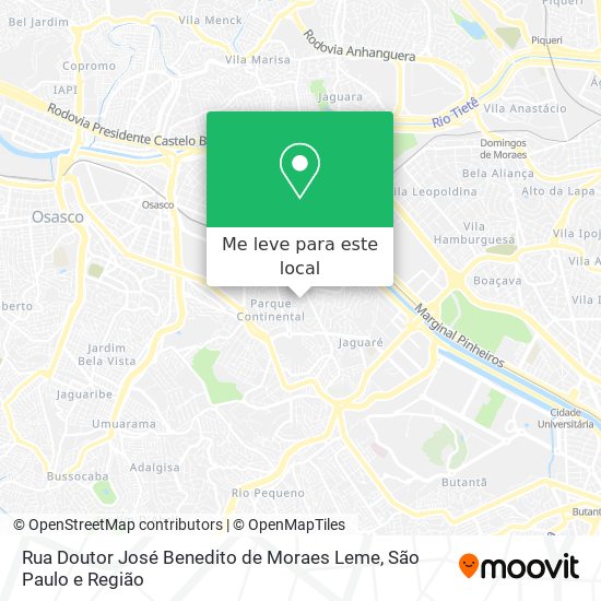 Rua Doutor José Benedito de Moraes Leme mapa